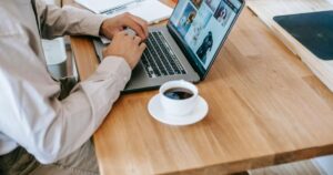 Digital professional editing images on a laptop in a productive office setting