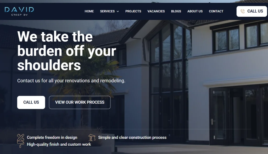 David Groep Construction Website